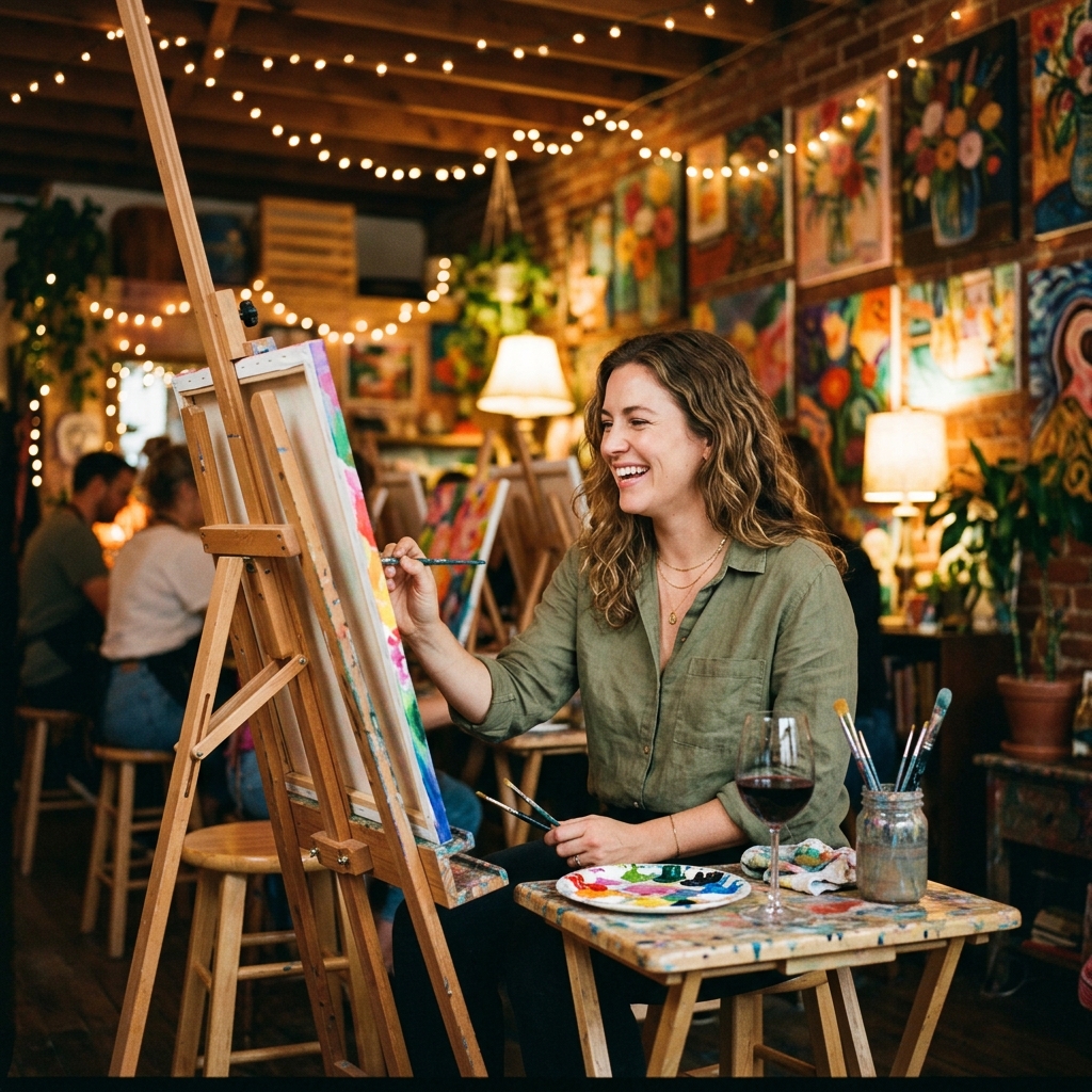 Sip and paint experience
