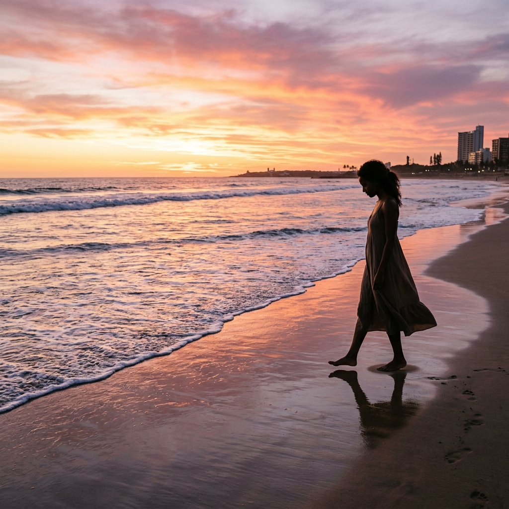 Sunset beach walk experience