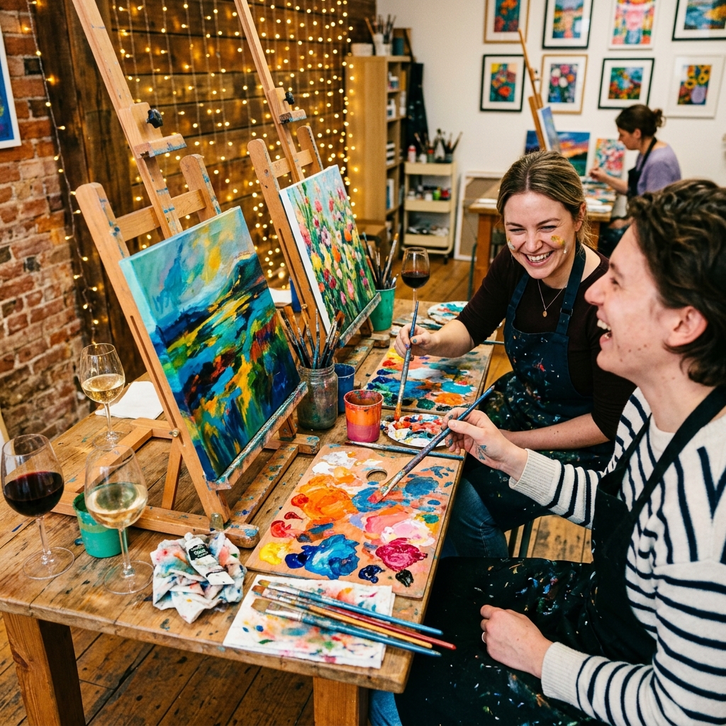 Colorful paint night session