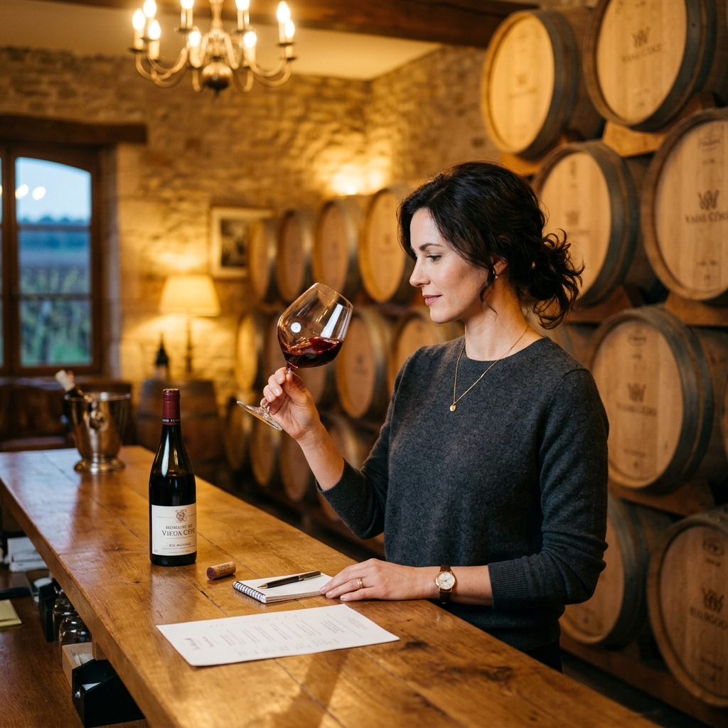 Elegant solo wine tasting